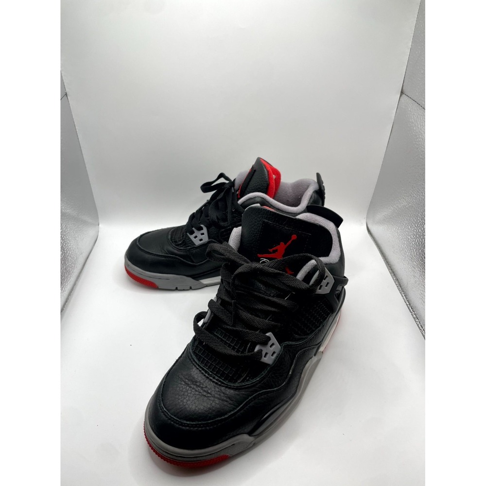 Air Jordan 4 Retro Bred Reimagined FQ8213-006 Kids US 5.5Y Sneakers Black Shoes